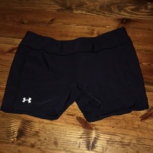 Black under armour compression shorts.